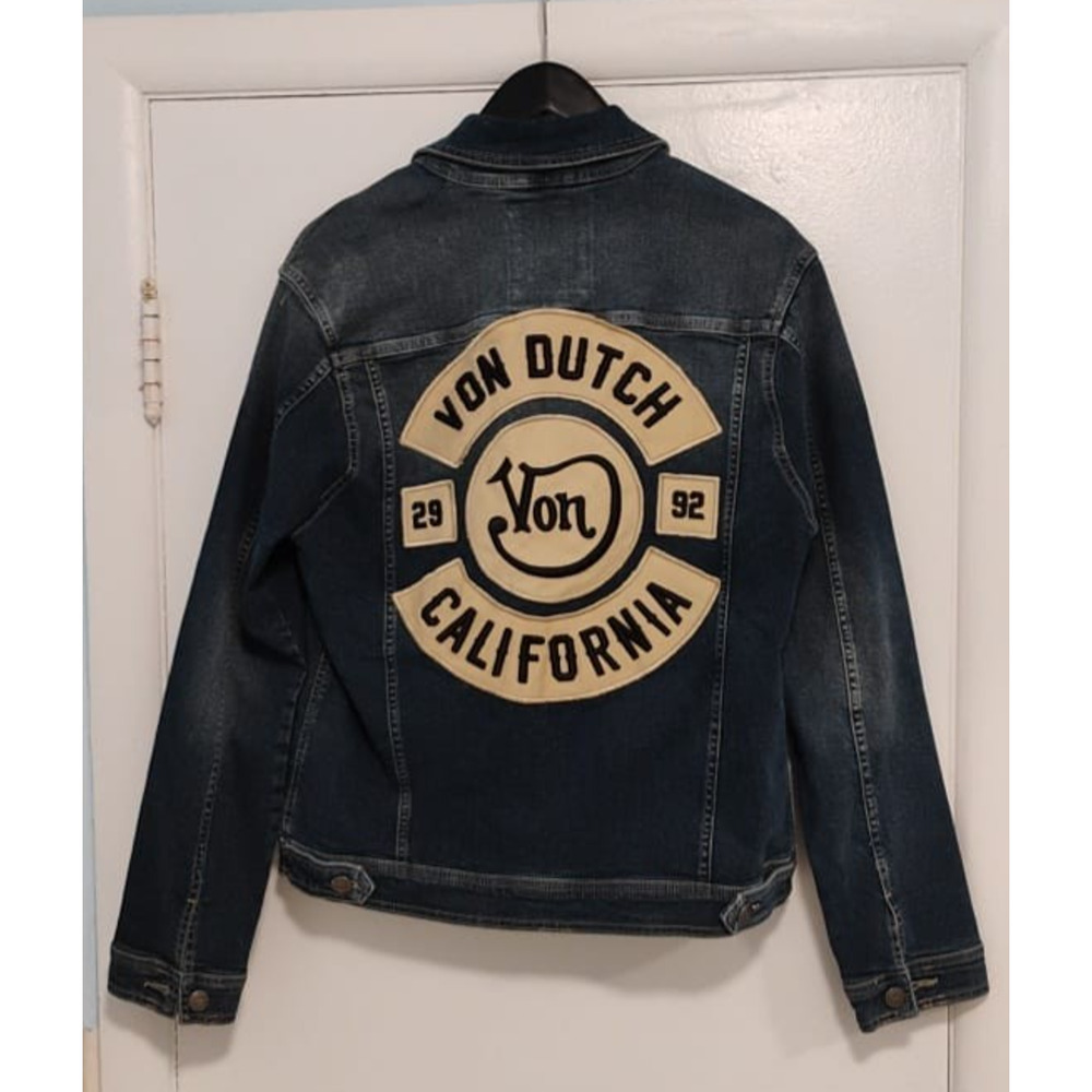 Vintage Von Dutch Denim Motorcycle Garage Racing Jacket Mens Sz40 Medium Rare!